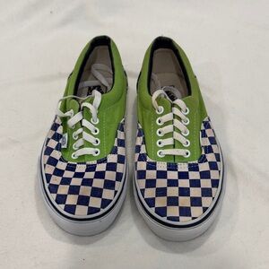 Green and Blue Checkered Vans